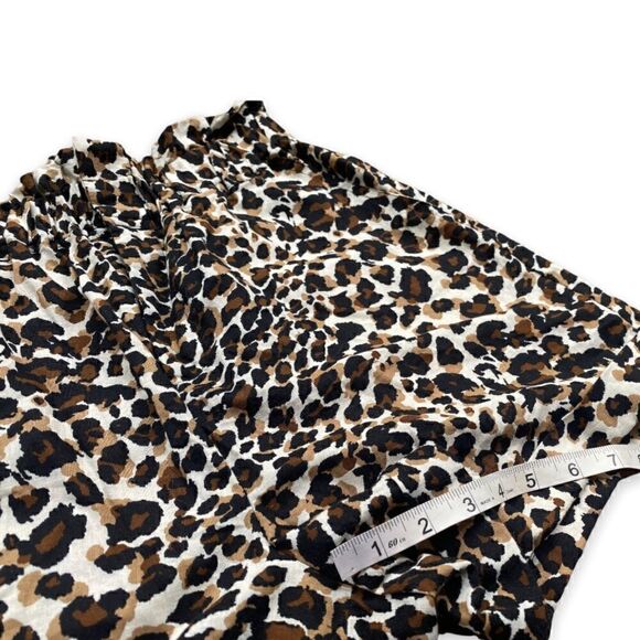 EXPRESS X Rocky Barnes High-waist Leopard Print Paper Bag Shorts - Picture 7 of 15